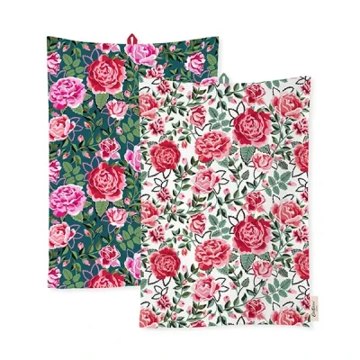 Image of Cath Kidston Dolly Rose 2 Pack Tea Towels