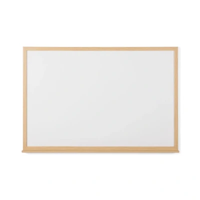 Image of Bi Office Prime Whiteboard DryWipe Non Magnetic Surface 90 x 60cm Oak Finish Lined MDF Frame