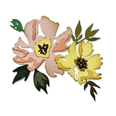 Image of Sizzix Thinlits Die 665209 Brushstroke Flowers #1 by Tim Holtz 7 Pack, Multicolour, One Size