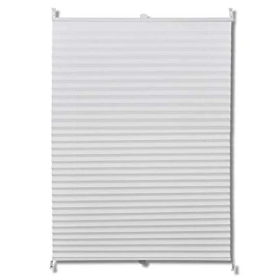 Image of VidaXL Plisse Window Blind Adjustable White Pleated Design, 60x150cm Easy Installation Versatile Use in Home and Office Quality Crepe Fabric Material