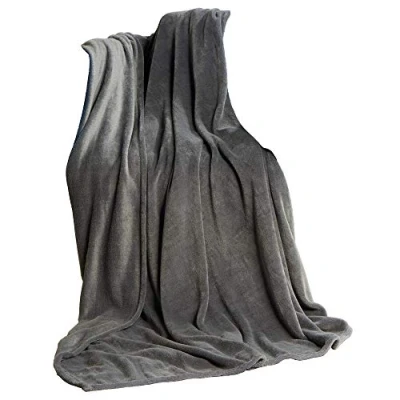Image of CelinaTex TV Blanket XXL 220 x 240 cm Grey Coral Fleece Bedspread Microfibre Sofa Throw