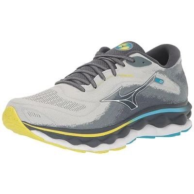 Image of Mizuno Men&#039;s Wave Sky 7 Running Shoe, Pearl Blue white, 11.5 UK Wide
