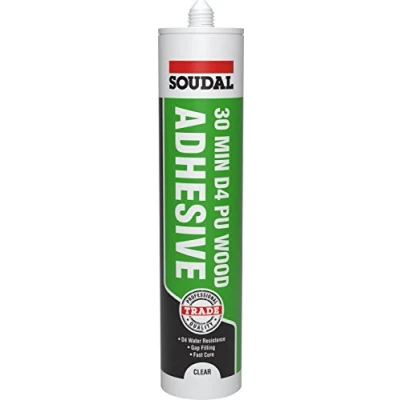 Image of Soudal D4 PU Wood Adhesive Glue 300 ml Tube 30 Minute Bonding