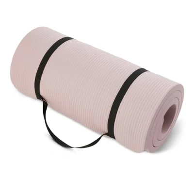 Image of Amazon Basics Workout Exercise Yoga Mat with Carrying Strap, 2.5 cm Extra Thick, Rose