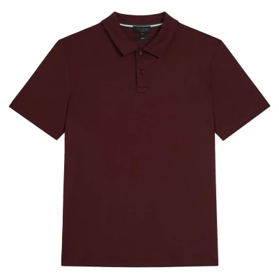 Image of Ted Baker Zeiter Slim Fit Mens Burgundy Polo Shirt Size 2XL