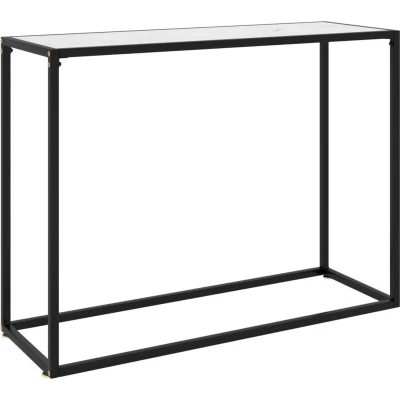Image of vidaXL Console Table White 100x35x75 cm Tempered Glass