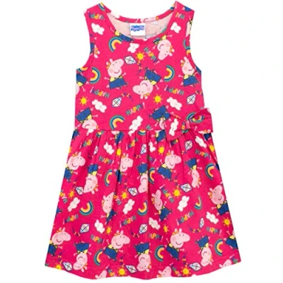 Image of Peppa Pig Dress Girls Rainbow Summer Girls’ Dresses 7 8 Years Pink