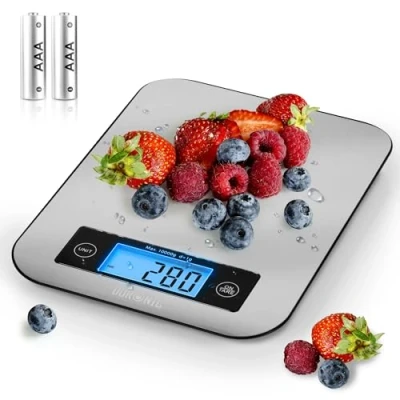Image of Duronic Kitchen Scales KS1007 for Baking Postal Parcel Weigh 10KG Capacity Silver Tare 1g Precision