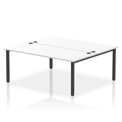 Image of Impulse Bench B2B 2 Person 1800 Black Frame Office Desk White