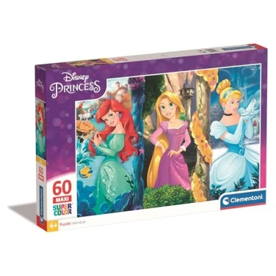 Image of Clementoni 26416 Supercolor Puzzle for children Princess 60 Maxi Pieces Disney, ages 4 years plus