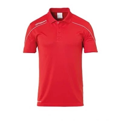 Image of Uhlsport Stream 22 Polo Shirt Red/White, X Large
