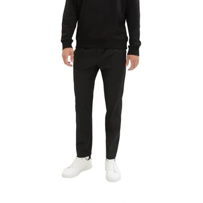 Image of TOM TAILOR Denim Men&#039;s 1037539 Relaxed Tapered fit Trousers in Ankle Length, 29999 black, 32 W/32 L