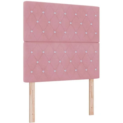 Image of vidaXL LED Headboard Pink 90 cm Velvet
