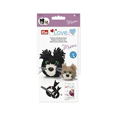 Image of Prym Pompom Template, Black, Brown, White, 5 x 3 cm