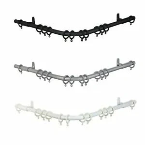 Image of 19mm County Crown Bay Curtain Twist Cage Pole Easy Bend for 3 Sided Window 420cm Wide (Black Pole)