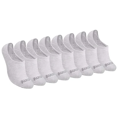 Image of Saucony Women&#039;s No Show Cushioned Invisible Liner Socks, Available in S l (8, 16 Running, Grey Basic (8 Pairs), M