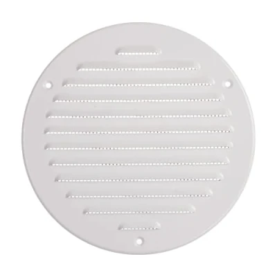Image of Vent Systems 150 mm / 5.90&quot; Inch White Metal Cover Round Soffit Air Louver Grille Built in Insect Screen HVAC Vents for Bathroom, Home Office, Kitchen