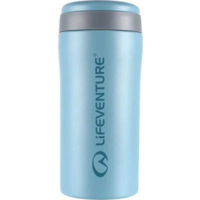 Image of Lifeventure Thermal Mug, Leakproof &amp; Vacuum Insulated Reusable Coffee Travel Cup, 300ml, Matt Ice Blue