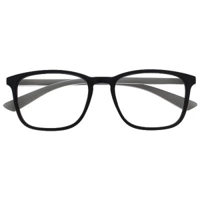Image of OPULIZE Max Reading Glasses Classic Large Rectangular Frame Matt Black with Grey Arms Men&#039;s Women&#039;s Unisex Spring Hinges R78 1 +2.50