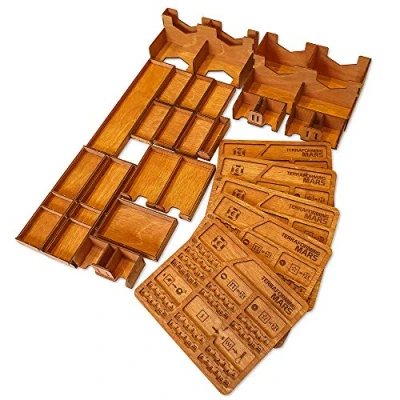 Image of SMONEX Wooden Organizer Compatible with Terraforming Mars Board Game Box Suitable for Storage All Expansion Kit Token Card Insert