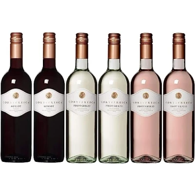 Image of Cortefresca Pinot Grigio, Grigio Rose and Merlot Mixed 6 Bottle Case (6 x 750ml 12%)