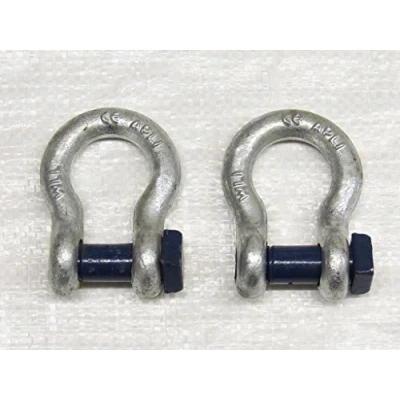 Image of X2 2 Ton 13MM Galvanised Bow Shackles with Square Head 16MM Screw Pin