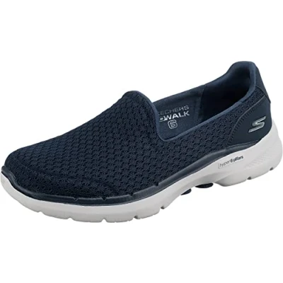 Image of Skechers Women&#039;s GO Walk 6 SEA Coast Sneaker, Navy Textile/Trim, 9 UK