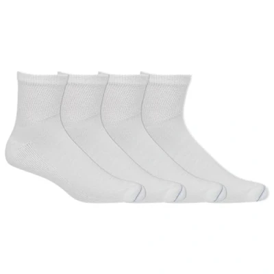 Image of Dr. Scholl&#039;s mens 4 Pack Diabetic and Circulatory Non Binding Ankle Socks white One size