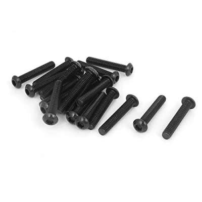 Image of uxcell M6 x 35mm Alloy Steel Hex Socket Button Head Machine Screws Black 20 PCS