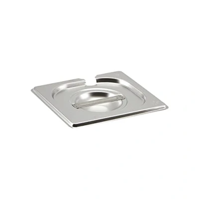 Image of Genware NEV GN16 NLID Stainless Steel Gastronorm Pan with Notched Lid, Size 1/6