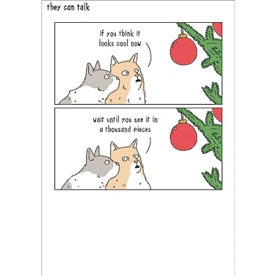 Image of Woodmansterne Funny Christmas Card for Men/Women General Humour Male/Female Cats and Baubles Eco Friendly Recyclable
