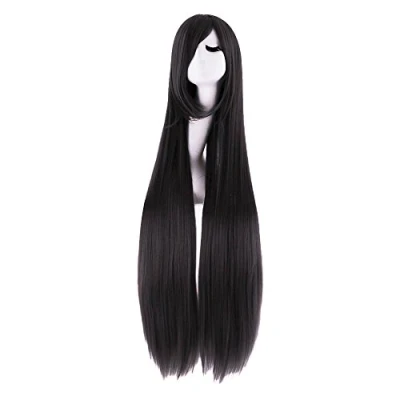 Image of MapofBeauty 40&quot; 100cm Side Bangs Anime Costume Long Straight Cosplay Wig (Black)