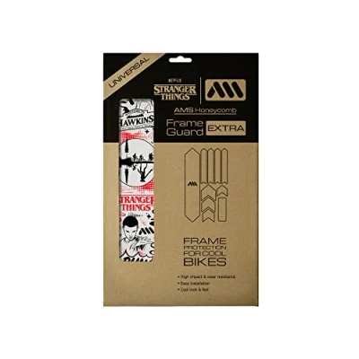 Image of All Mountain Style AMS High Impact Frame Guard Extra Protects your bike from scratches and dings, Stranger Things UpsideDown Black