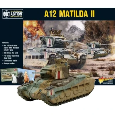Image of British Army A12 Matilda II Infantry Tank 1:56 / 28mm Plastic Scale Model for Bolt Action by Warlord Games Highly Detailed World War 2 Miniatures