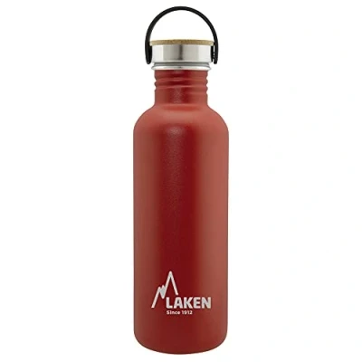Image of Laken Basic Stainless Steel Drinking Bottle Wide Opening with Screw Cap Bambo, BPA Free 0.75 Litres, Red