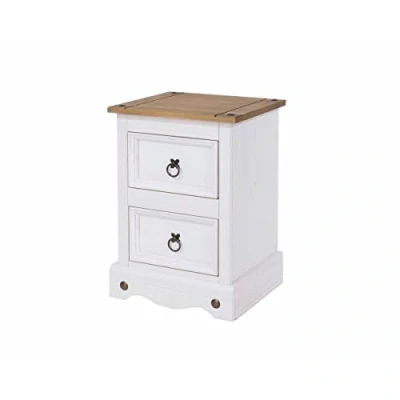 Image of Core Products, Corona White 2 Drawer Petite Bedside Cabinet
