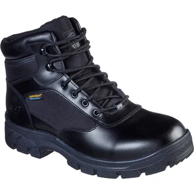Image of Skechers Men&#039;s Wascana Benen Industrial Boot, Black Leather W Textile, 7 UK