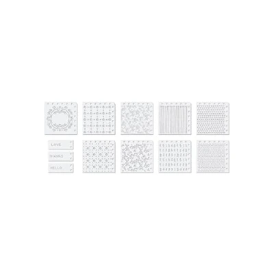 Image of We R Memory Keepers Stamping Precision Stencils (Pack of 12), Multi Colour, 660597