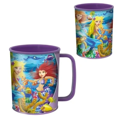 Image of 3D LiveLife Drinking Cup Mermaid Magic from Deluxebase. Lenticular Ocean Plastic Cup. 300ml Cups for Kids with Original Artwork Licensed Renowned Artist, Michael Searle