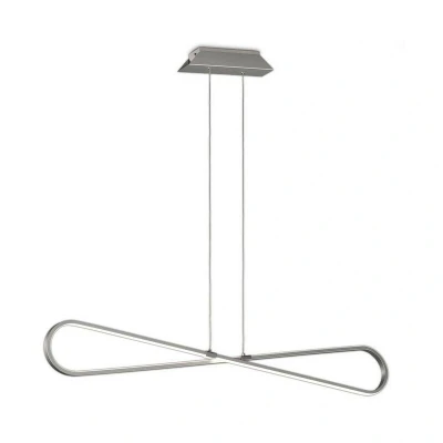 Image of Bucle Ceiling Pendant 42W LED 3000K, 3650lm, Polshied Chrome, White, White Acrylic