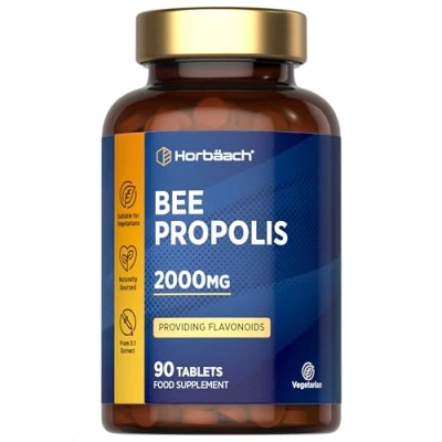 Image of Bee Propolis Tablets 2000mg 90 Vegetarian No Artificial Preservatives by Horbaach