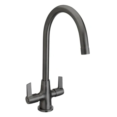 Image of Bristan EC SNK EF GM Echo Easyfit Mono Sink Mixer Twin Lever, Gun Metal Grey
