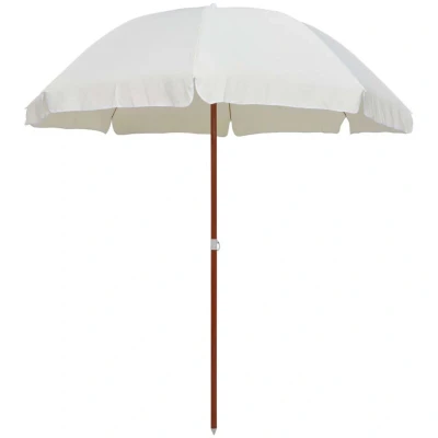 Image of vidaXL Garden Parasol with Steel Pole 240 cm Sand