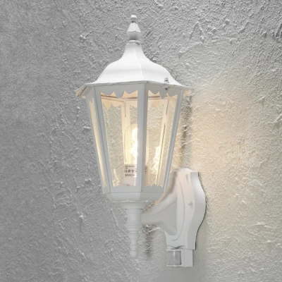 Image of Firenze Outdoor Classic Large Lantern Up Light PIR White, IP44