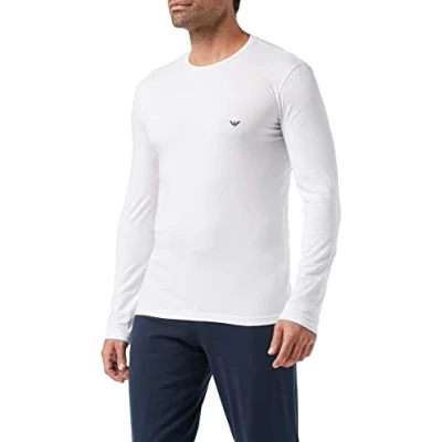 Image of Emporio Armani Men&#039;s Basic T Shirt, Stretch Cotton White, S UK