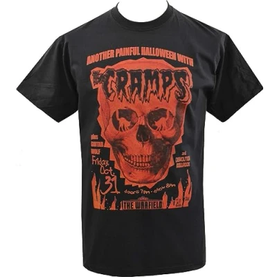 Image of Mens Psychobilly T Shirt The Cramps Halloween Skull Lux Interior Punk Rock Tee Black XL