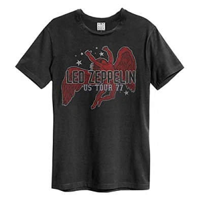 Image of Amplified Led Zeppelin US Tour 77 Icarus Unisex T Shirt, Charcoal Grey, S