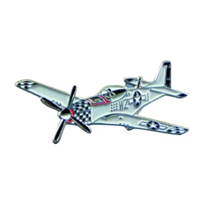 Image of Metal Enamel Pin Badge WW2 USAF Mustang Aeroplane Airplane plane aircraft