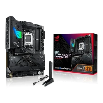 Image of ASUS ROG Strix X870 F Gaming WiFi, AMD ATX motherboard, 16+2+2 power stages, DDR5 slots, four M.2 PCIe 5.0 with full support for next gen GPUs, WiFi 7, USB 10G w/PD 3.0 up to 30W