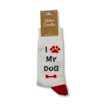 Image of Urban Eccentric Unisex I Love My Dog Socks Gift 1 Pair Cotton Rich Premium Novelty Gifts